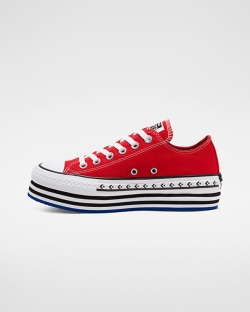 Converse Logo Play Chuck Taylor All Star Bayan Kısa Ayakkabı Siyah/Kırmızı/Beyaz | 3079524-Türkiye